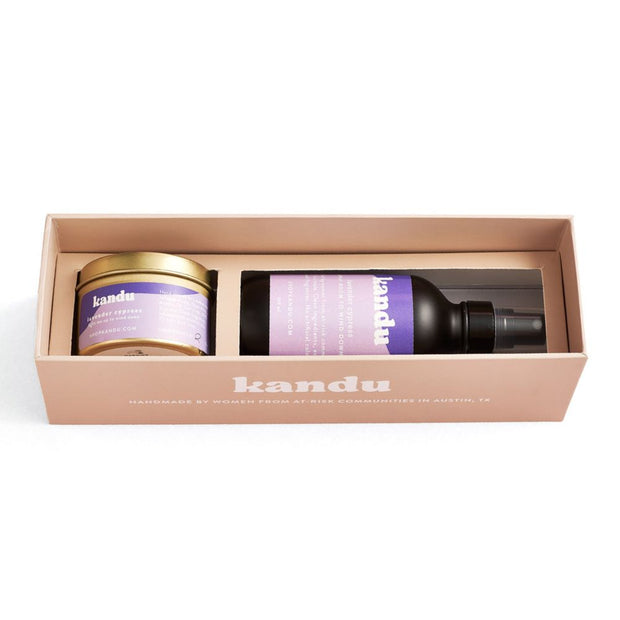 Kandu Room Spray and Candle Gift Set - Lavender Cypress
