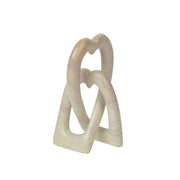 6-inch Natural Soapstone Heart Eternal Love Knot Sculpture