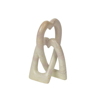 6-inch Natural Soapstone Heart Eternal Love Knot Sculpture