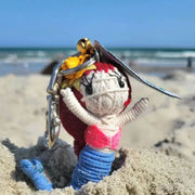 Shelly the Mermaid Kamibashi String Doll Keychain-red hair lifestyle