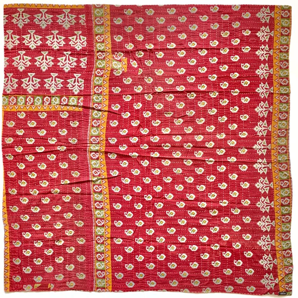 Kantha Reversible Quilted Sari Throw No. 2 Zee Bee Market LLC