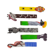 Assorted hand-painted African animal leather bookmarks