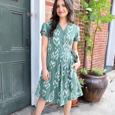 Khadra Organic Cotton Wrap Dress I Sustainable Holiday Dress XL