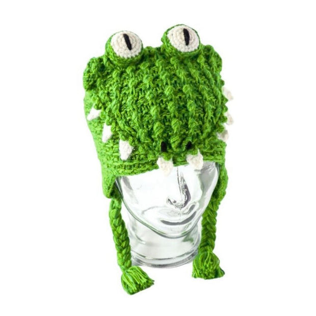 Kids Hand-knit Alpaca yarn and acrylic blend Crocodile Hat