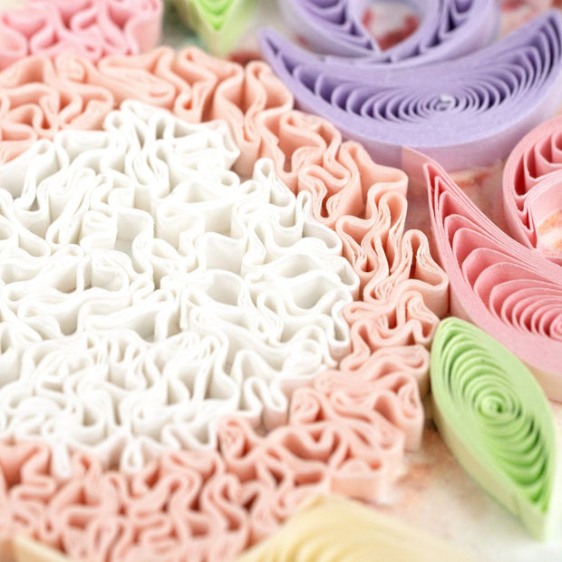 Floral Wedding Cake Quilled Greeting Card close-up