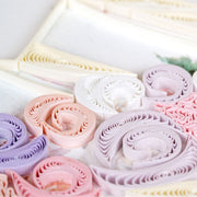 Floral Wedding Cake Quilled Greeting Card detail