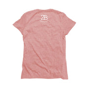 Ladies Short Sleeve Triblend Tee in Rose - RUN STL RUN back