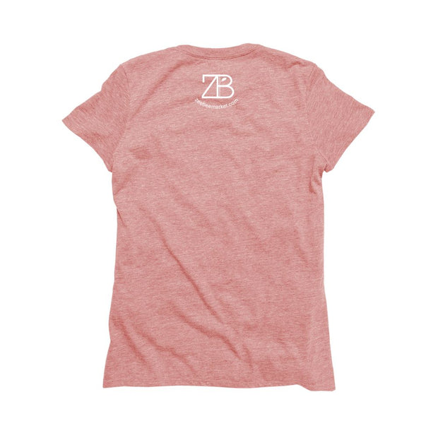 Ladies Short Sleeve Triblend Tee in Rose - RUN STL RUN back