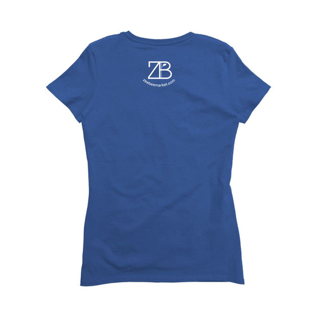 Ladies SS Premium Cotton Tee in Royal - BIKE STL BIKE back