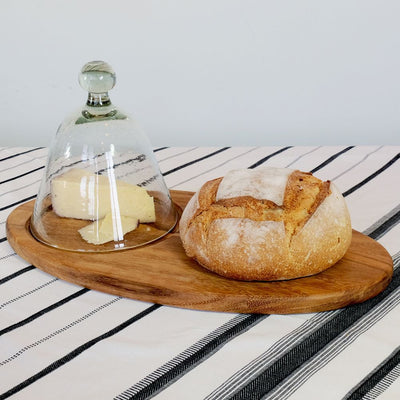 Glass Dome with Long Oval Cheese Board lifestyle