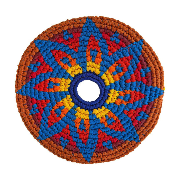 Indoor Hand-Crocheted Frisbee Disc in Gata Selvagem design