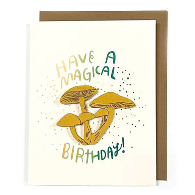 Magical Birthday Mushroom Magnet with Greeting Card