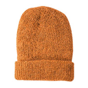 100% alpaca fiber Milkshake Hand-knit Beanie in Pumpkin Spice color