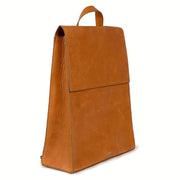 Minimalist Backpack in Camel Leather side view
