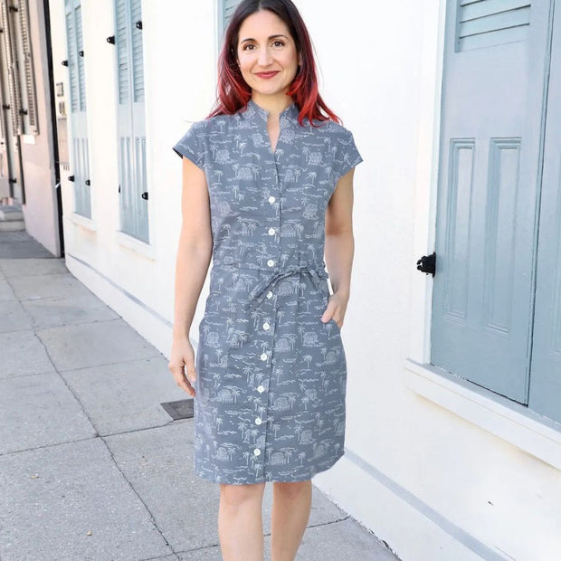 Misty Bayou Block Print Shirt Dress