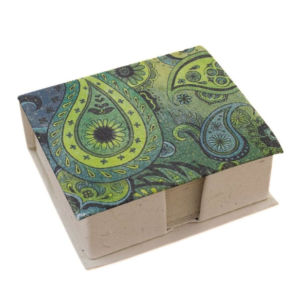 Mr. Ellie Pooh Blank Note Box Paisley Design - Green