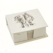Mr. Ellie Pooh Blank Note Box Tusker Elephant Sketch - Natural