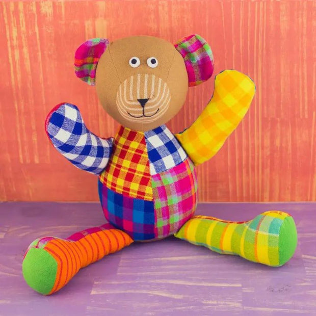 Patchwork Stuffed Doll - Large Bear styled