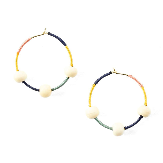 Multicolor Threaded Hoop Earrings