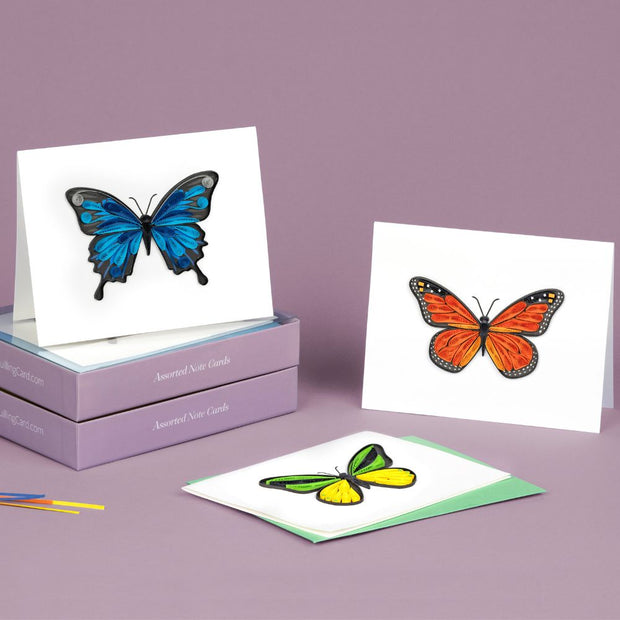 Quilled Butterflies Note Card Box Set styled