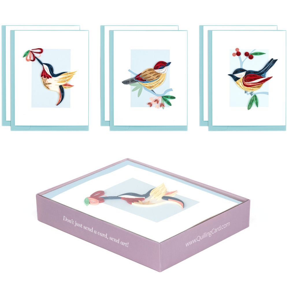 Quilled Decorative Birds Note Card Box Set – Zee Bee Market LLC