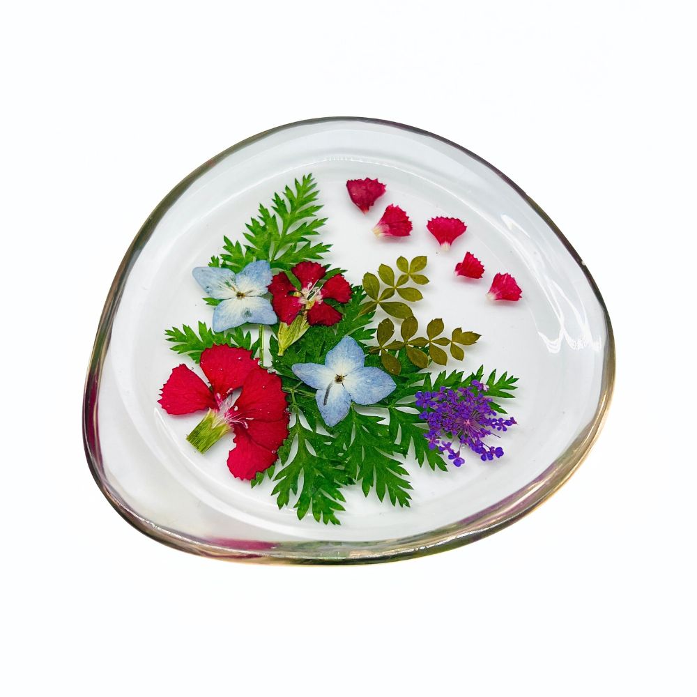 ReStory Eco-resin trinket and candle tray organiser - oval - artwork 