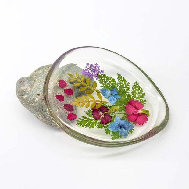 Resin Jewelry Dish - Mother Daughter Garden Flowers styled