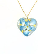 Love for Ukraine Clear Resin Heart Pendant Necklace