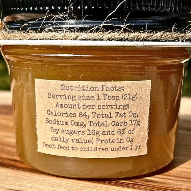 Premium Artisan Spun Honey Glass Jar 5oz nutrition facts label