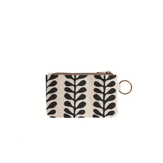 Printed Cotton ID Pouch - Fern back view