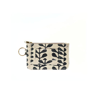 Printed Cotton ID Pouch - Fern front view