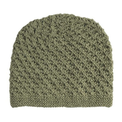 100% alpaca yarn hand-knitted Inca Beanie - Pale Green