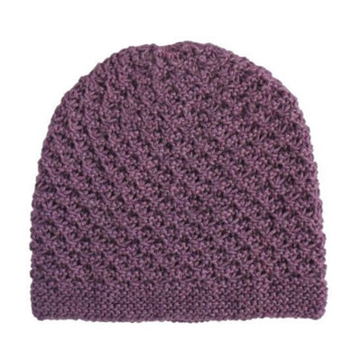 100% alpaca yarn hand-knitted Inca Beanie - Lilac