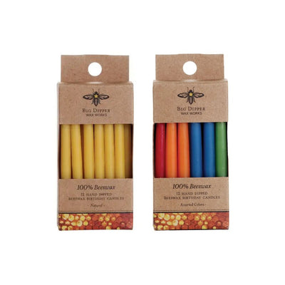 Pure Beeswax Birthday Taper Candles (12 pcs) showing 2 options