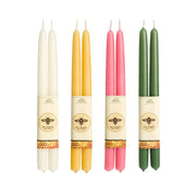 Pure Beeswax 12-inch Taper Candles assorted colors