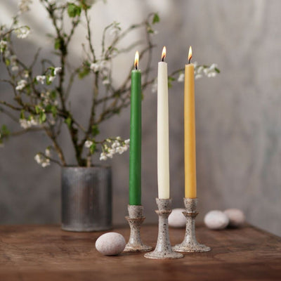Pure Beeswax 12-inch Taper Candles assorted colors lifestyle
