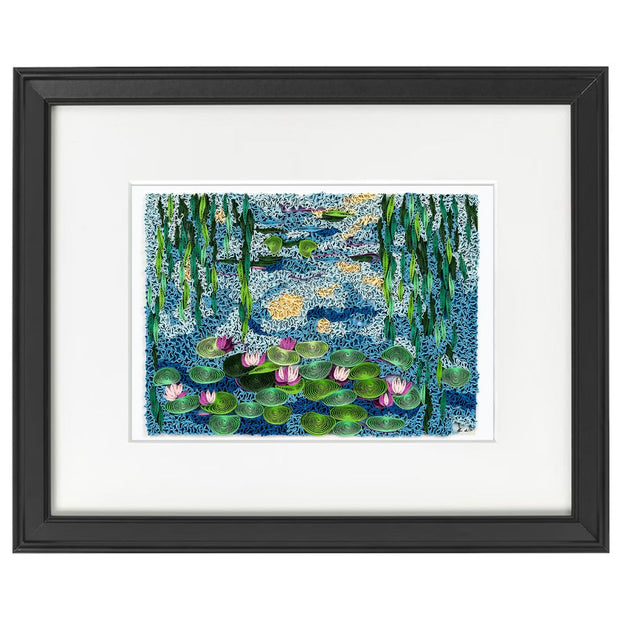 Quilled Water Lilies by Monet Framed Art
