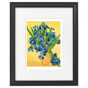 Quilled Irises by Vincent Van Gogh in Black Framed Artwork