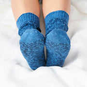 Organic Cotton Ragg Socks - Navy Solid on model