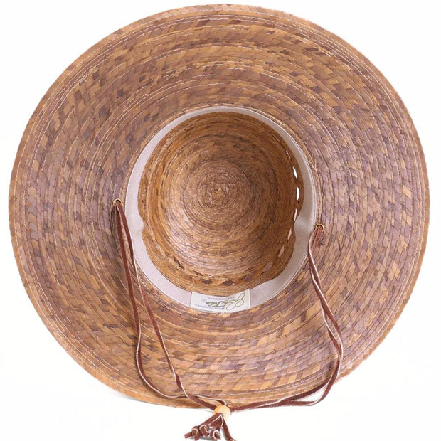 Ranch Lattice Palm Leaf Tula Hat view from bottom