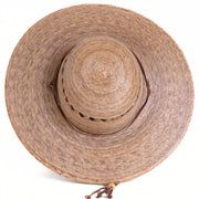 Ranch Lattice Palm Leaf Tula Hat view from top