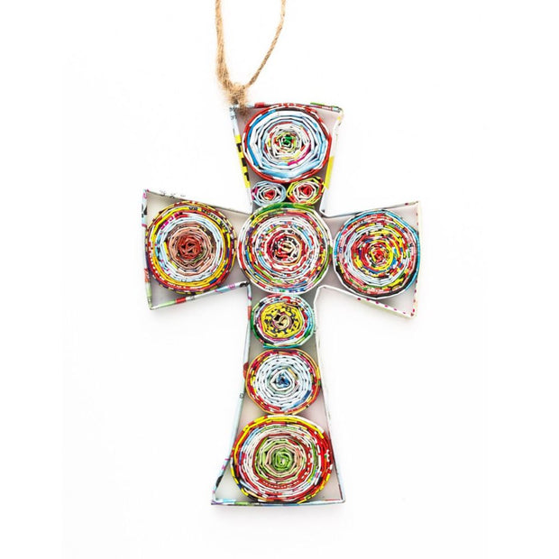 Recycled Paper Quilled Cross Ornament