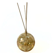 Round Blown Glass Reed Diffuser with Delicate Flowers