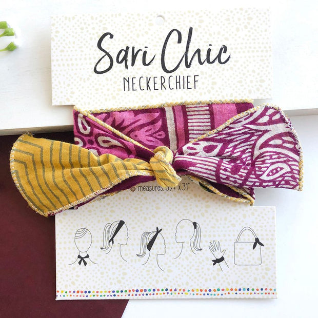 Repurposed Sari Chic Neckerchief on card