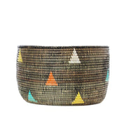 Teranga Triangles Oval Knitting Basket side view