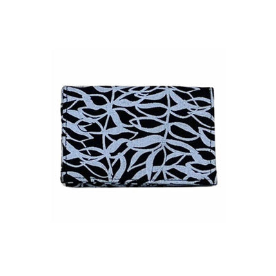 Screen Print Canvas Card Holder - Botanical Black