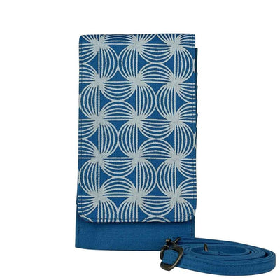 Screen Printed Phone Case Wallet - Bright Blue