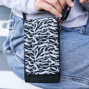 Screen Printed Phone Case Wallet - Botanical Black detail