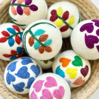 Hand-felted Wool Dryer Balls assorted designs