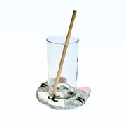 Felt Cat Coaster with glass on top